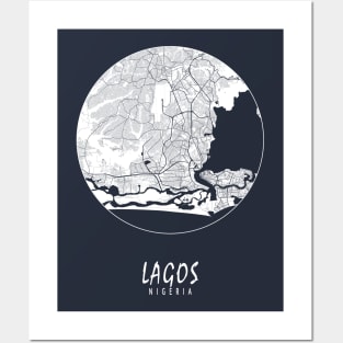 Lagos, Nigeria City Map - Full Moon Posters and Art